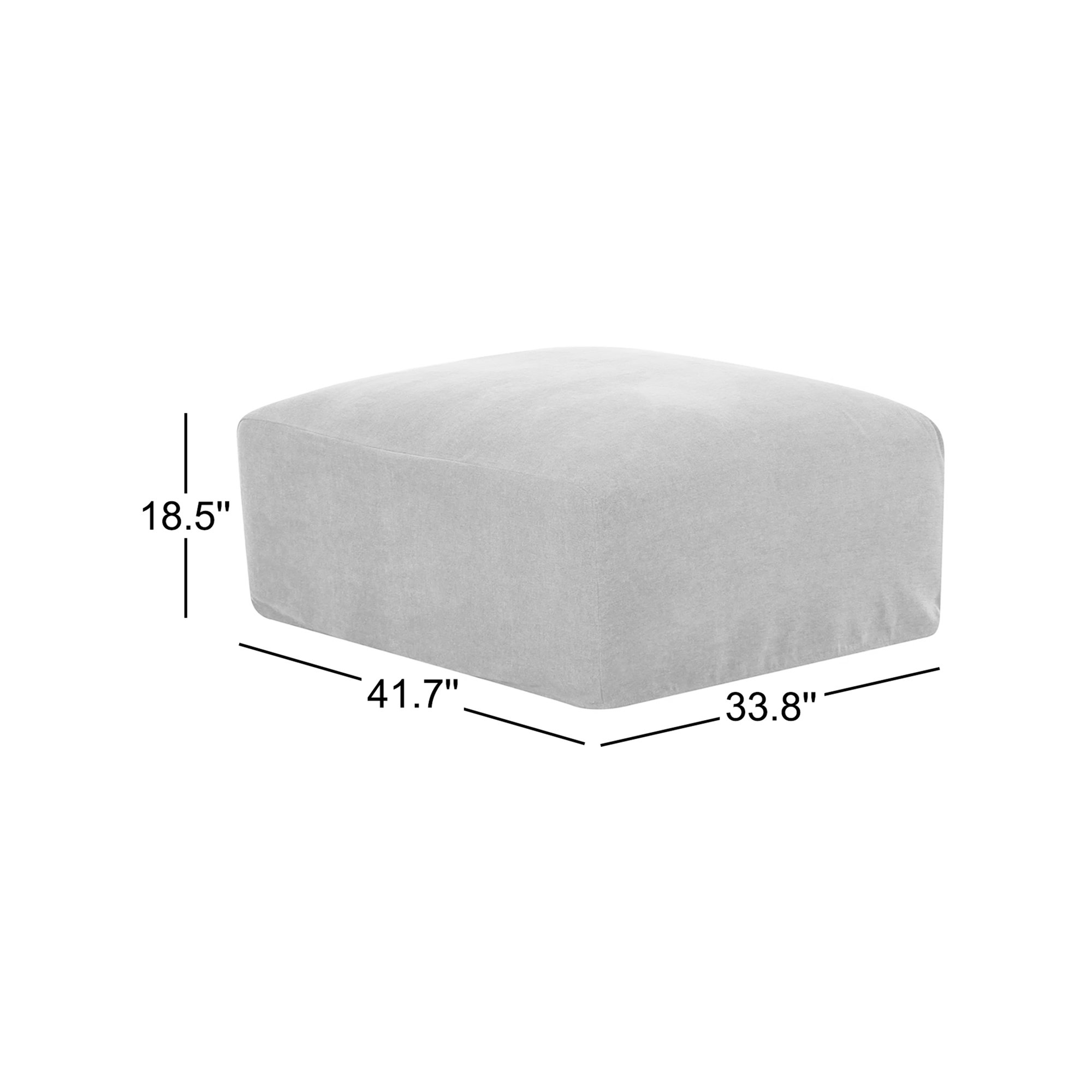 Wilde 34" Upholstered Ottoman,  Latte Loft Canvas