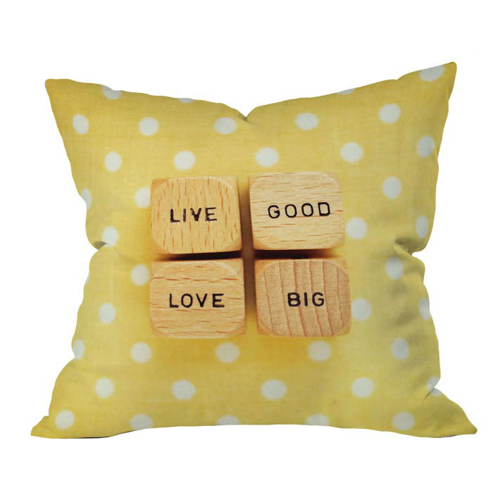 Coussin décoratif Happee Monkee Live Good Live Big, 16 po x 16 po