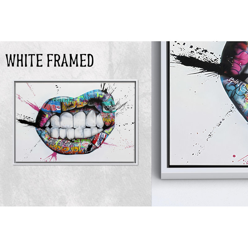 "Urban Edge", impression sur toile de style graffiti de Banksy, 1 toile blanche encadrée, 63,1 po H x 102,4 po l