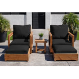 Chatsworth Outdoor 5 - Piece Teak Conversation Set