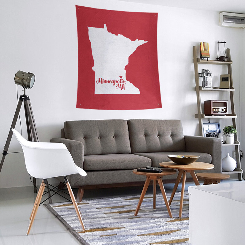 Polyester Tapestry, 104" H x 88" W, Red