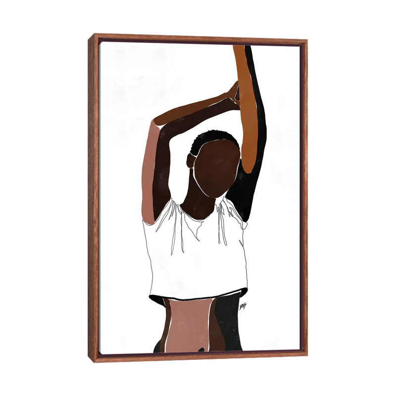 Sienna Nicole-impression d’art graphique, H 26 po x l 18 po x 1,5 po, Toile avec cadre en bois brun classique, Pas de tapis