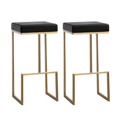 Stainless Steel,Vegan Leather Accent Stool