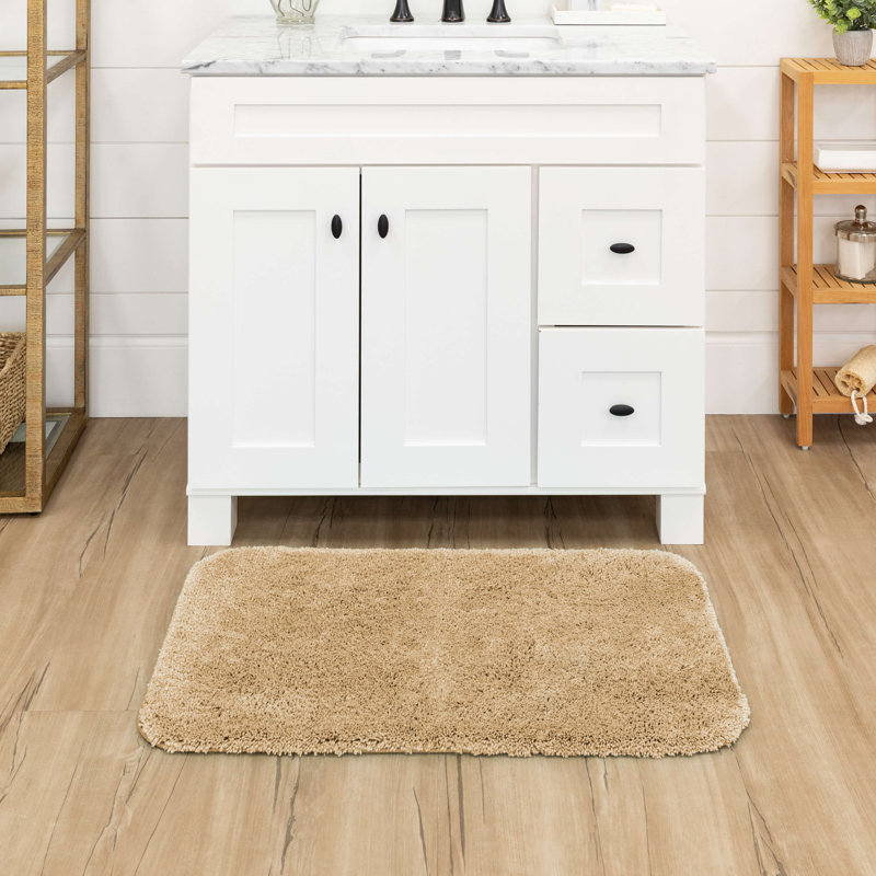 Wayfair Basics Brassfield Tufted Nylon Non Slip Bath Rug, 24" W x 40" L, Linen