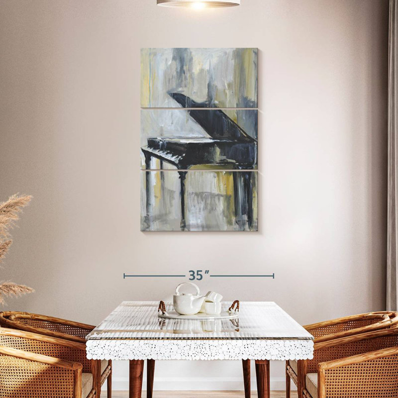 Abarca Piano In Gold I, 57" H x 36" W