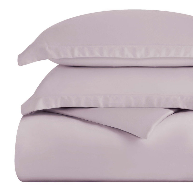Mitchell Egyptian Cotton Blend 300 Thread Count Solid Duvet Cover Set With Pillow Shams, Lilac