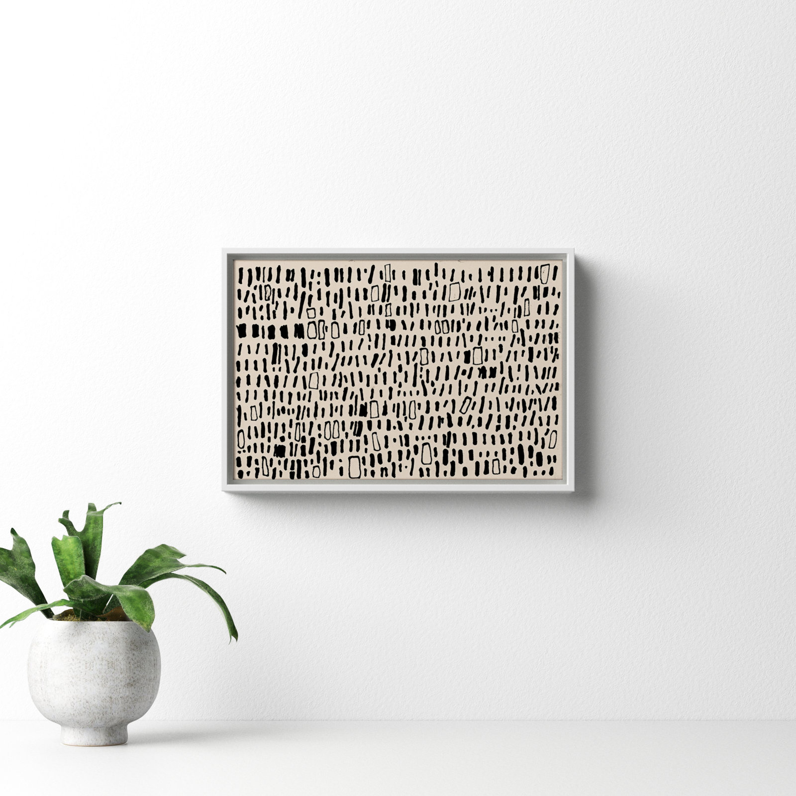Timber "Tribal Code" Print by Filippo Ioco, 13.5" H x 19.5" W, White
