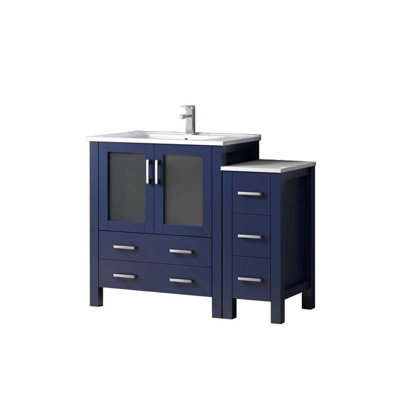Meuble-lavabo polyvalent avec armoire latérale et accessoires haut de gamme
