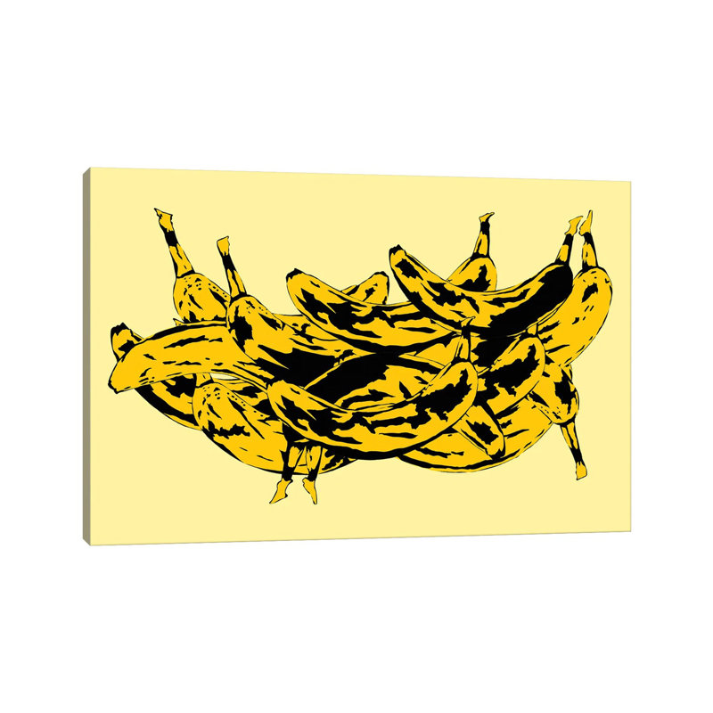 Band Of Bananas II Yellow - Wrapped Canvas Painting, 20.32 cm H x 30.48 cm W