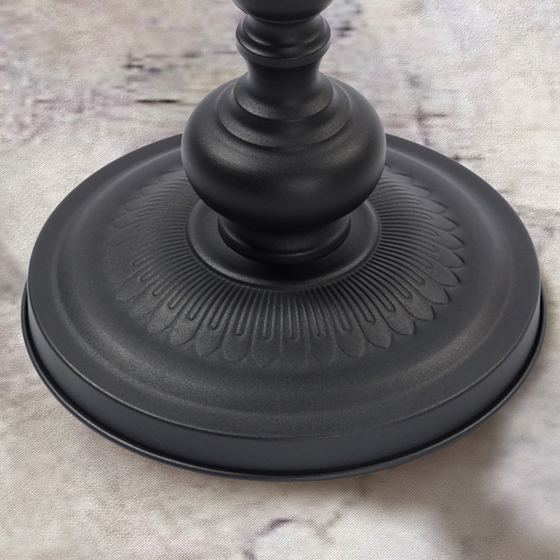 Table de bout ronde à piédestal, Noir, noir, noir, noir