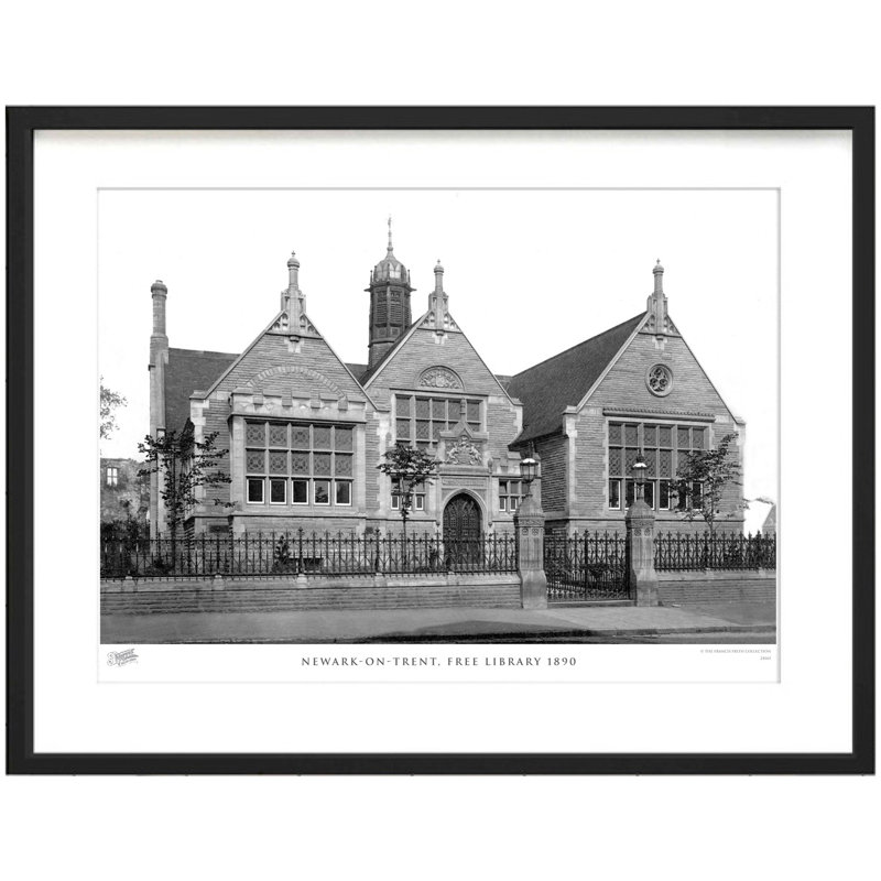 Newark On Trent, Free Library 1890 - Single Picture Frame Print, 60cm H x 80cm W x 2.3cm D