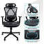 Fauteuil de bureau ergonomique avec fabrication en filet - lombaire réglable, accoudoirs, idéal pour les bureaux ergonomiques à la maison