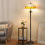 Lampe sur pied de 64 po de style Tiffany avec abat-jour en verre coloré et base en résine-970309550