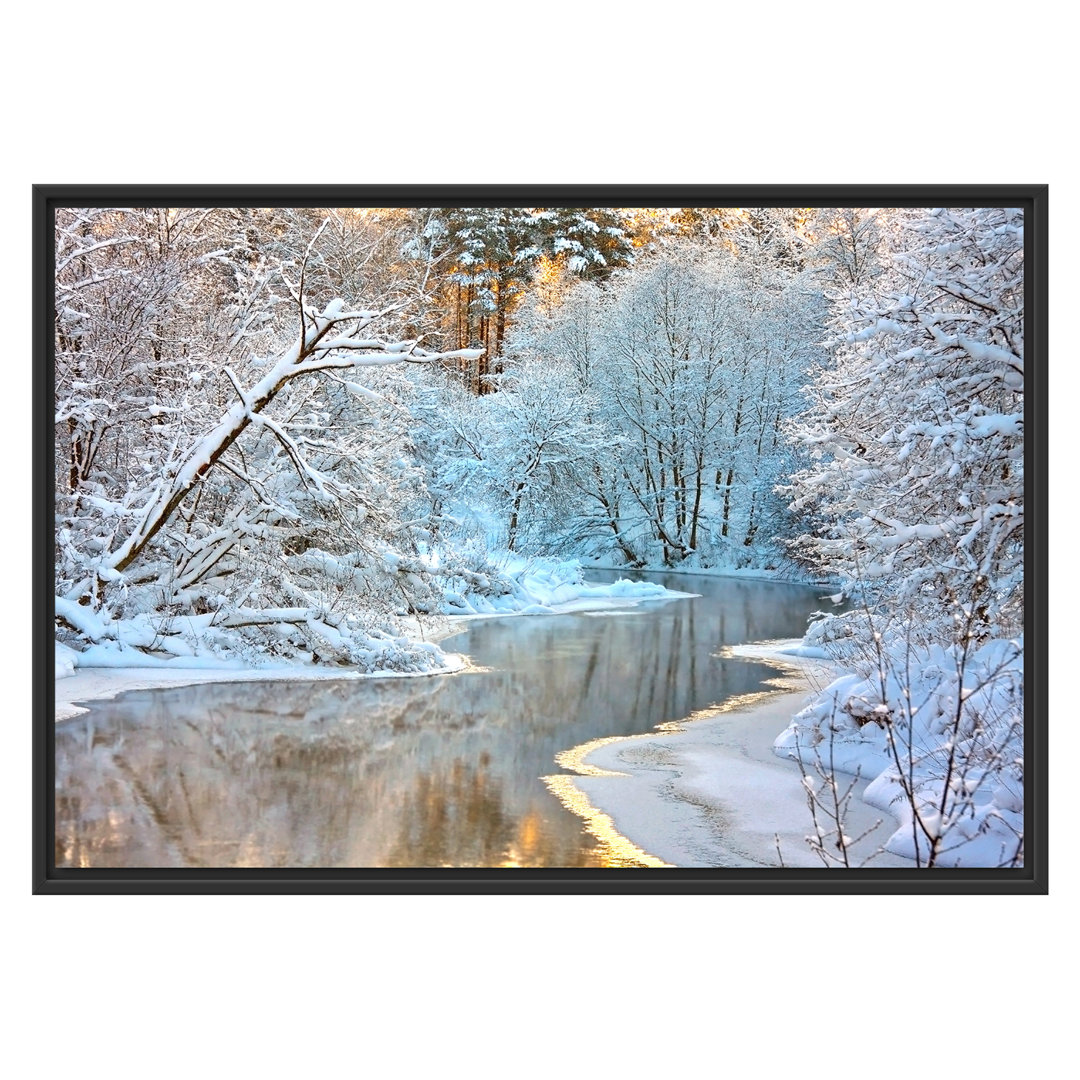 Gerahmtes Wandbild Atemberaubende Winterlandschaft