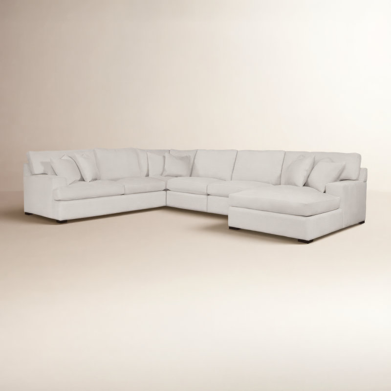 Cambria Upholstered U-Sectional, Java Finish, Elite Chocolate; 0321-72, Right Hand Facing