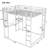 Full Size Loft Bed Metal Frame With Desk Shelves By RIDGEPOLE White-2022624970