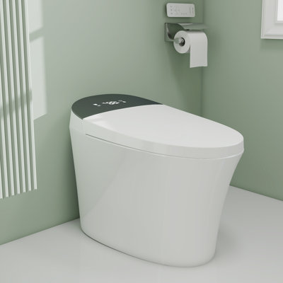 Bidet de toilette intelligent avec réservoir, siège chauffant, lavage à chaud, chasse d'eau automatique, filtration Tech, toilettes de bidet allongées modernes pour salle de bain, standard