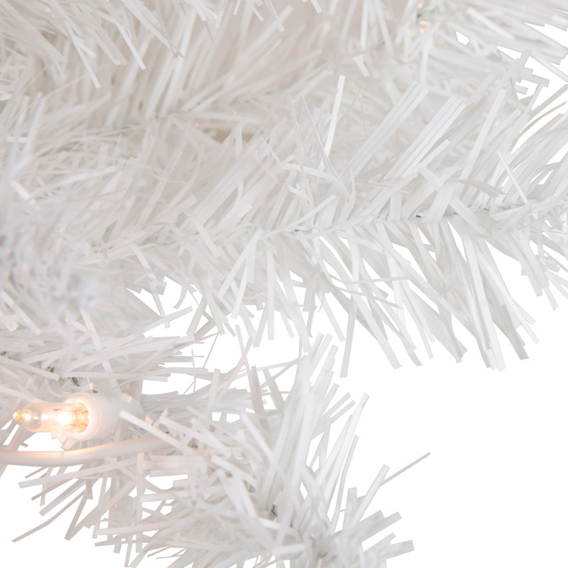 Arbre de Noël artificiel mince de 2 pi avec lumières claires