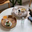 Plateau rond en rotin tissé à la main avec poignées, panier de service décoratif en osier pour la décoration intérieure, blanc délavé-651863334-651863354-651863355