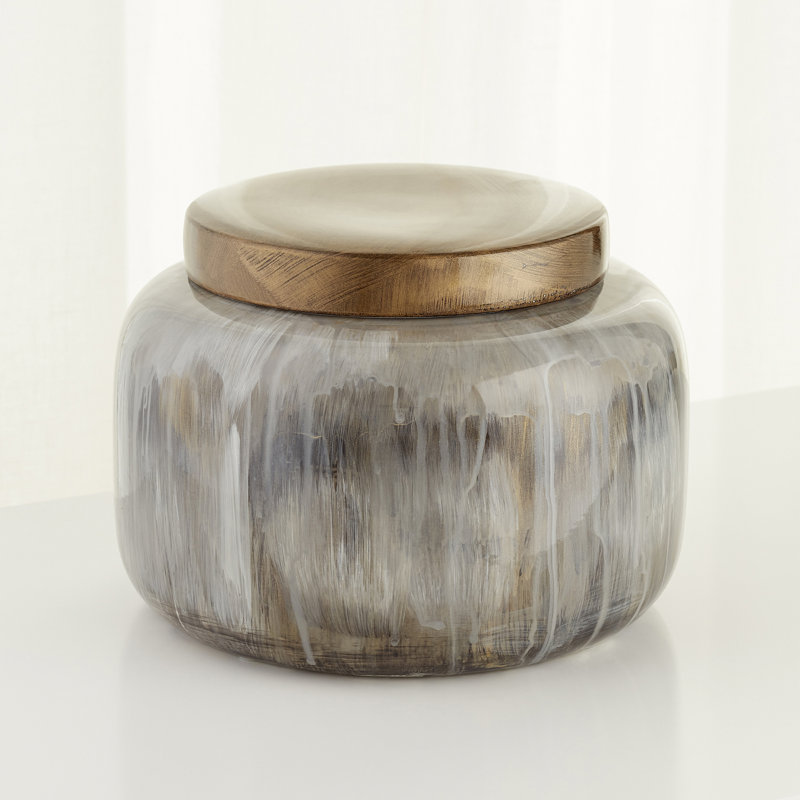 Spirit Ceramic / Porcelain Jar, 7" H x 9.75" W x 9.75" D