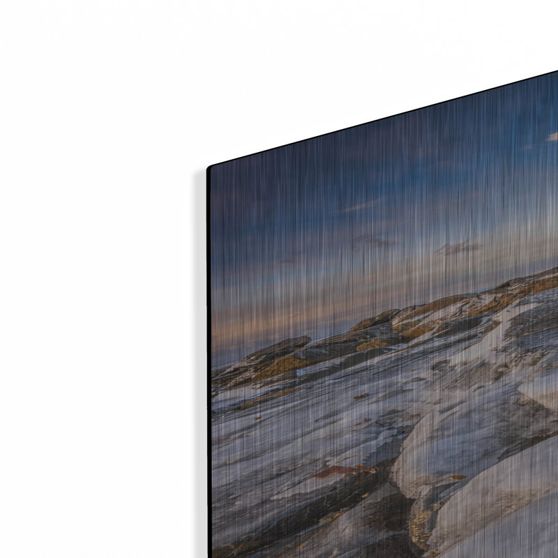 Mur en métal Breakwater Bay «Winter Freeze At Marshall Point» par Rick Berk, H 36 po x l 24 po