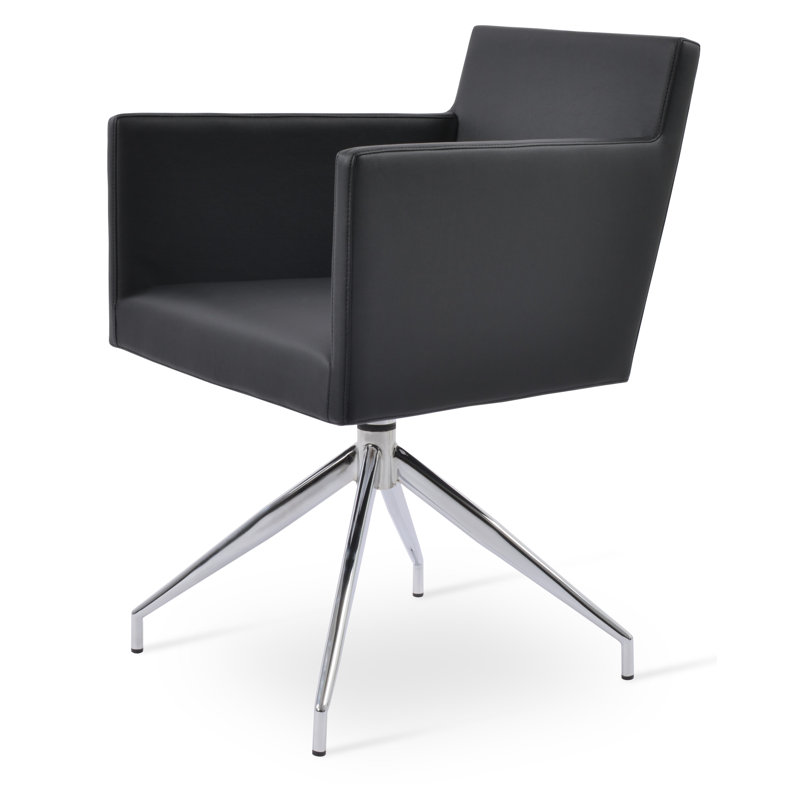 Chaise avec accoudoirs pivotants Harput Spider, Noir