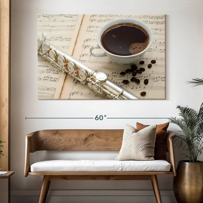 Café et musique, H 34 po x l 51 po