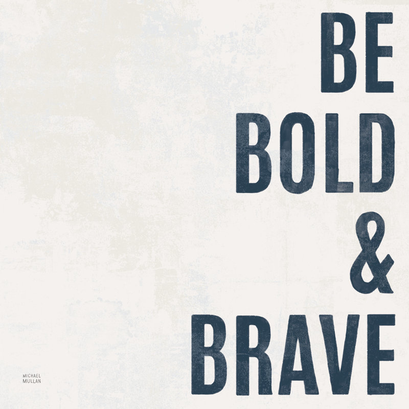 «Be Bold Beyond Square» par Michael Mullan, impression sur toile tendue, H 12 po x l 12 po, Oui, Papier avec cadre noir
