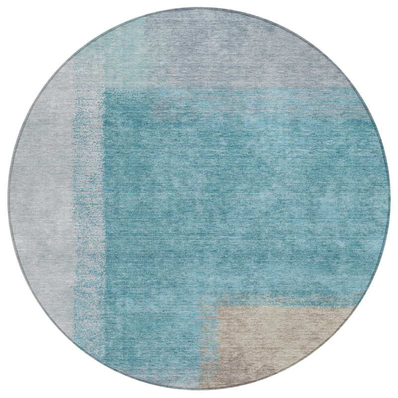 Machine Washable Indoor/Outdoor Molewski ACN2341 Abstract Rug, Round 8'