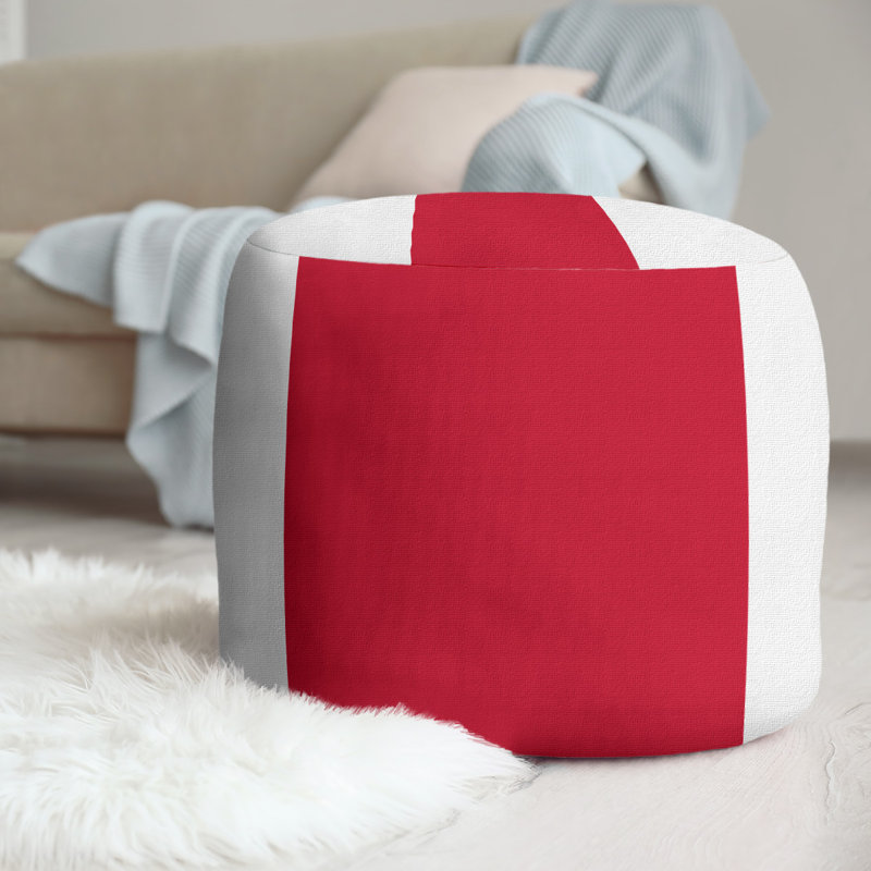 repose-pieds rond 20,5", Blanc / Rouge