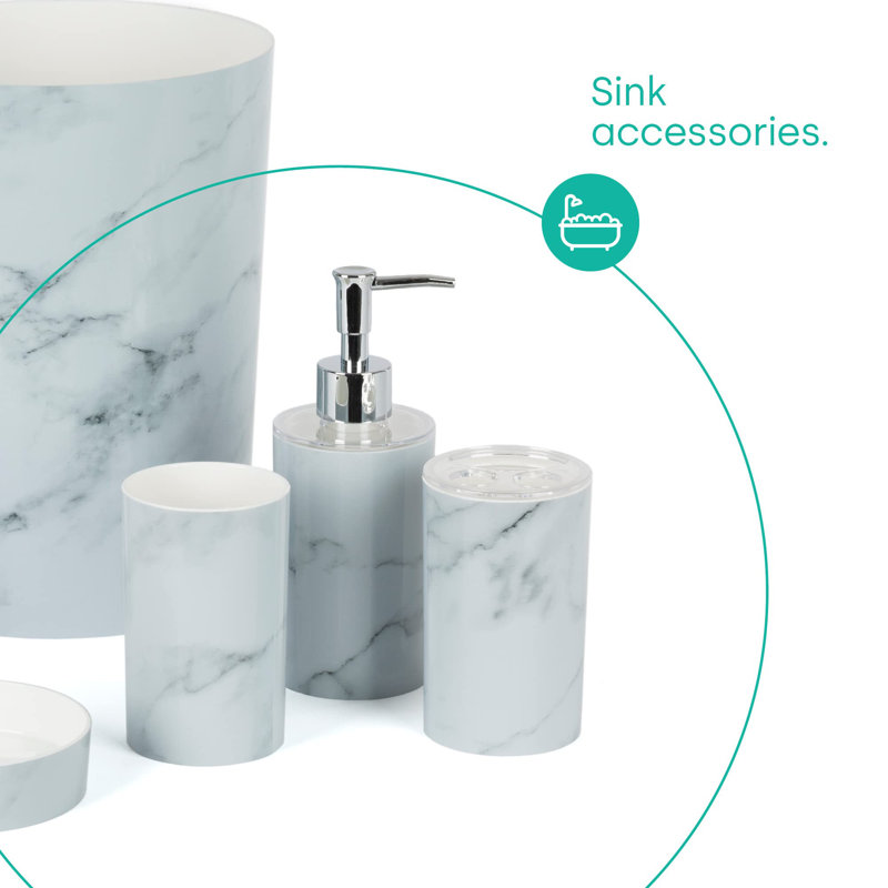 Marble Bathroom Accessory Set