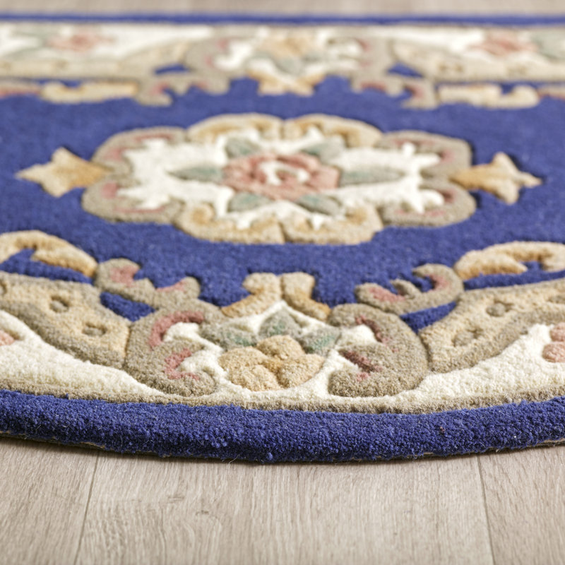 Nagy Floral Hand Tufted Area Rug, Semi Circle 67 x 127cm