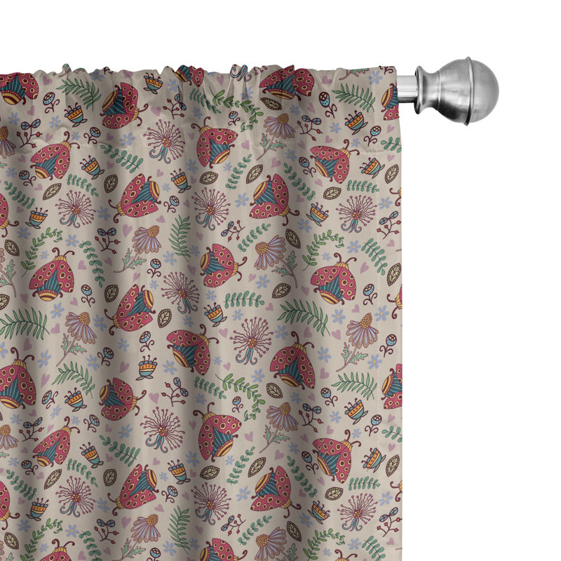 Panneau coulissant semi-diaphane avec passe-tringle Ladybug, 28 po x 95 po