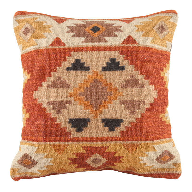 Lodge Geometric Wool Pillow Cover, Small