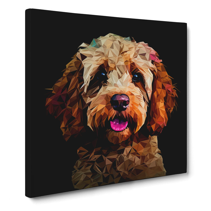 Cockapoo Geometric - Print, 50cm H x 50cm W x 3cm D