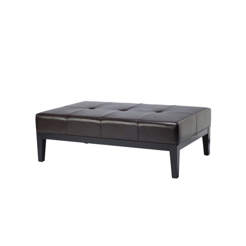 Kamyrah Faux Leather Ottoman, Brown
