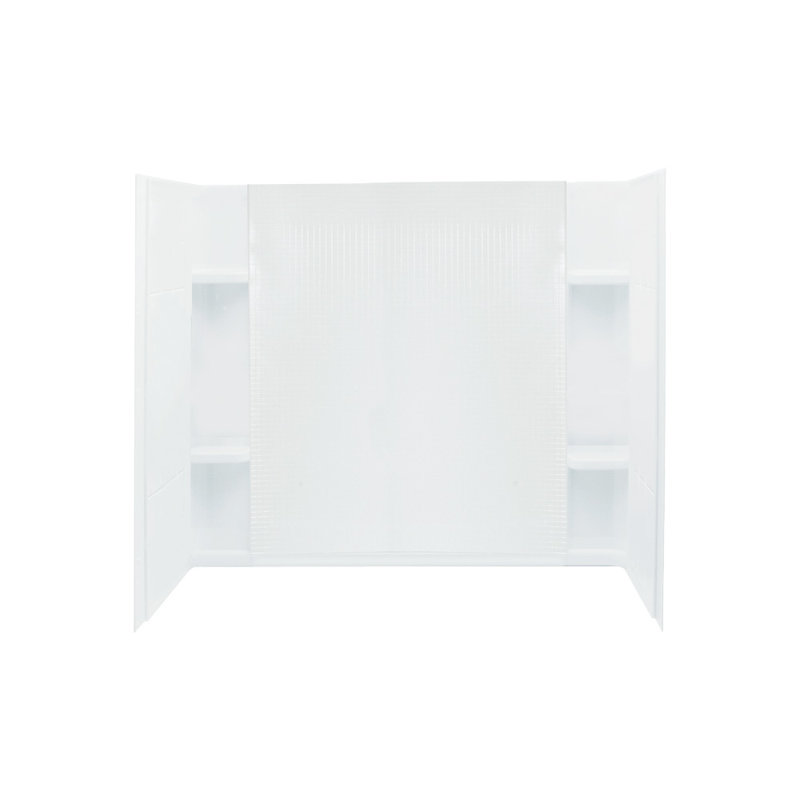 Accord 60'' W 36'' D 56.75'' H Three Wall Alcove Composite Wall, White