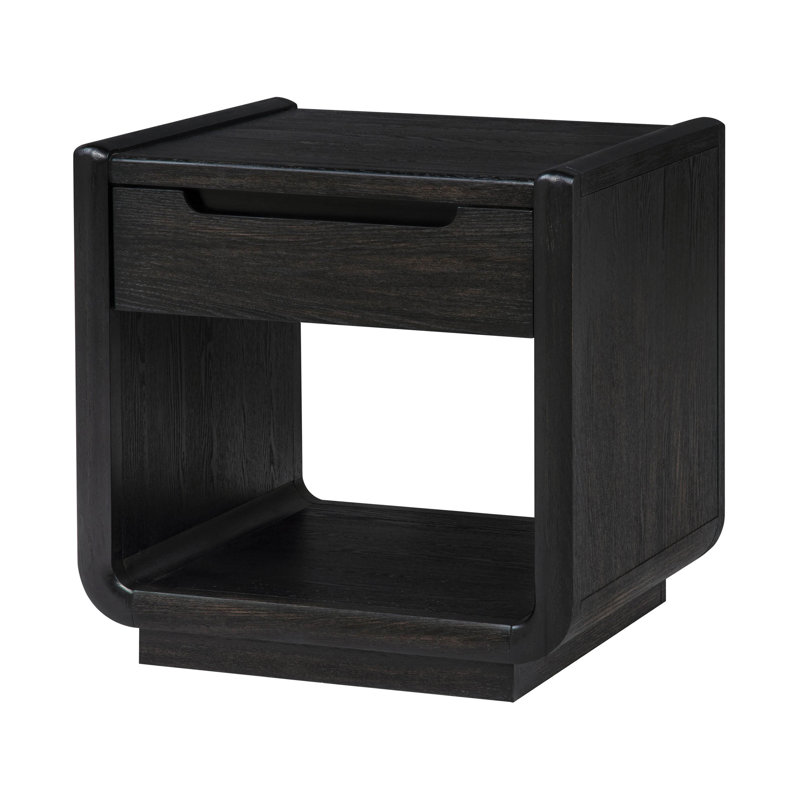 Table de bout contemporaine l 24,65 po, noir