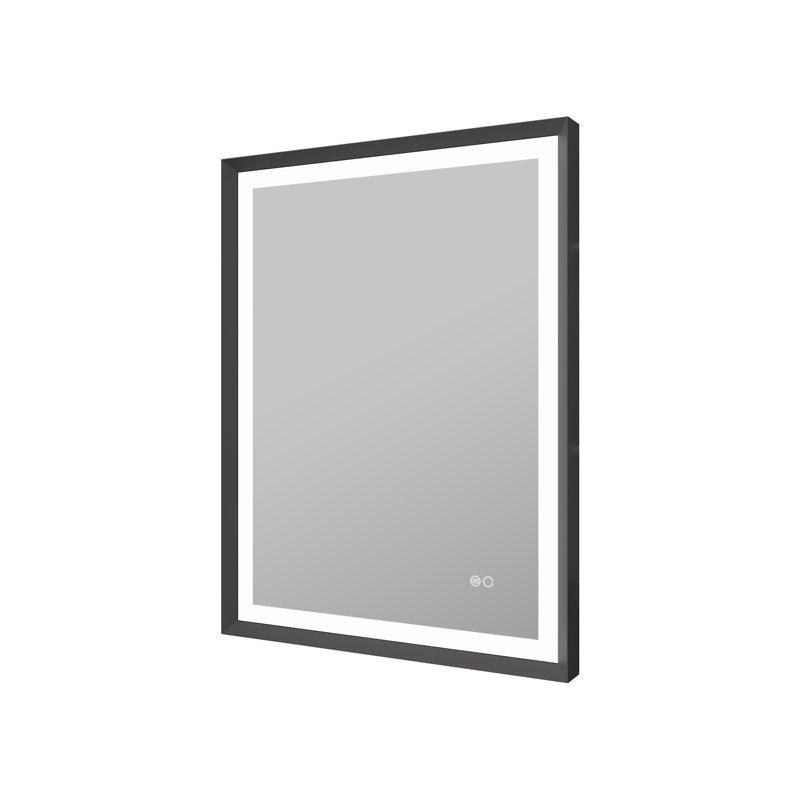 Miroir de salle de bain Edlun, 32 po x 24 po, Noir mat