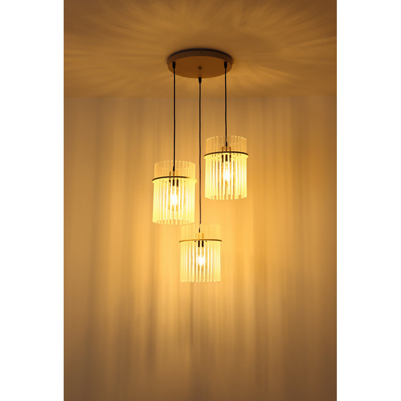 Suelyn 3 - Light Natural Geometric Pendant