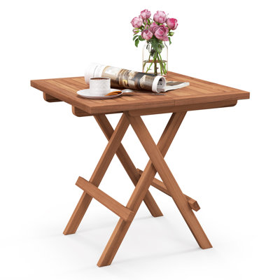 Ostin Square Teak Outdoor Folding Side Table