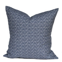 Polka Dot Pillow in Navy Blue Size Lumbar | Cover + Down Insert by Schoolhouse