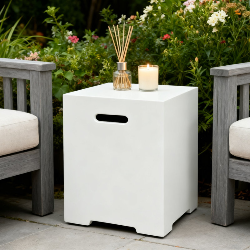 Table d'extérieur à réservoir dissimulé de 20 lb, Blanc