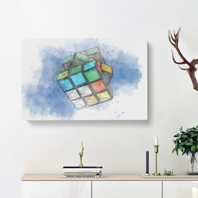 The Rubik Cube In Abstract - Wrapped Canvas