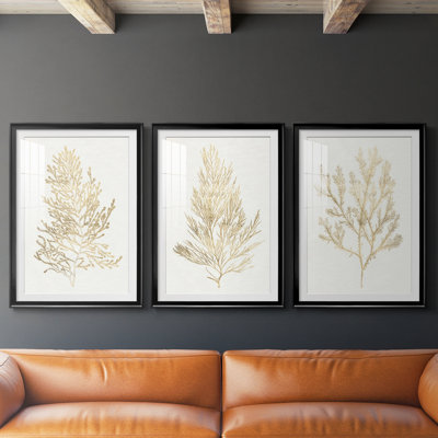 Gilded Algae IV  -Custom Framed  Premium Print W Matt - 3 Pieces