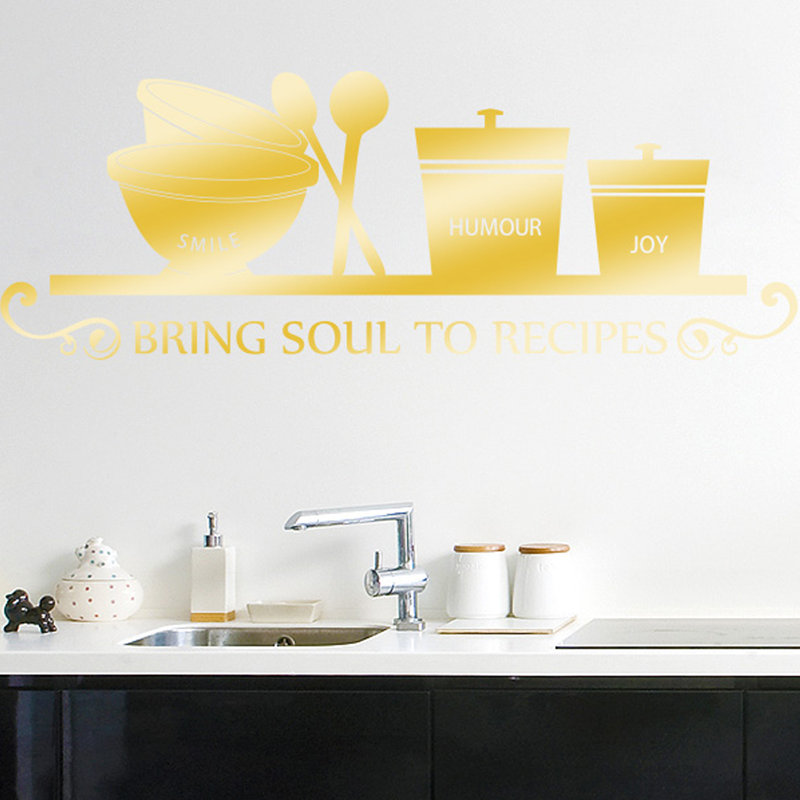 Food & Beverage Wall Decal, Shiny Gold, Large
