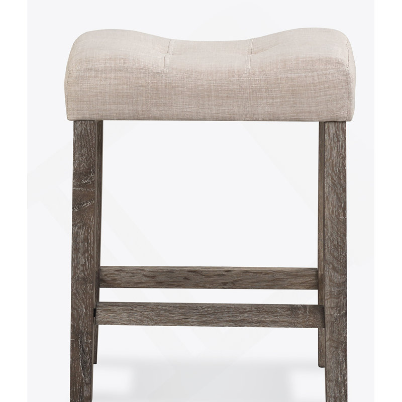 Ensemble de 2 tabourets Sora touffetés à hauteur de comptoir, taupe