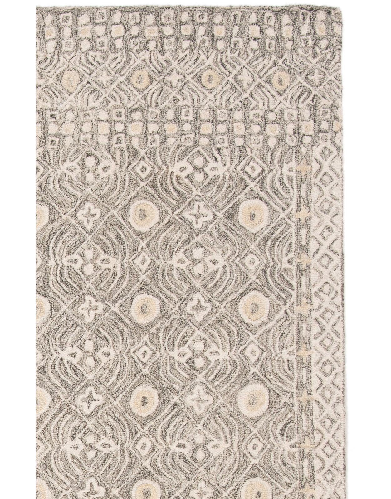Stalder Hand Tufted Wool/Cotton Oriental Rug in Ivory, Runner 2'3" x 7'