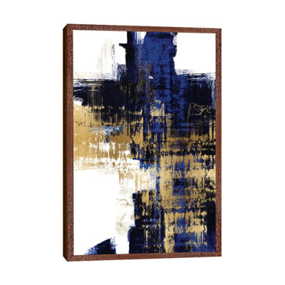 Dynamic Gold On Blue II by Alex Wise - Print on Canvas