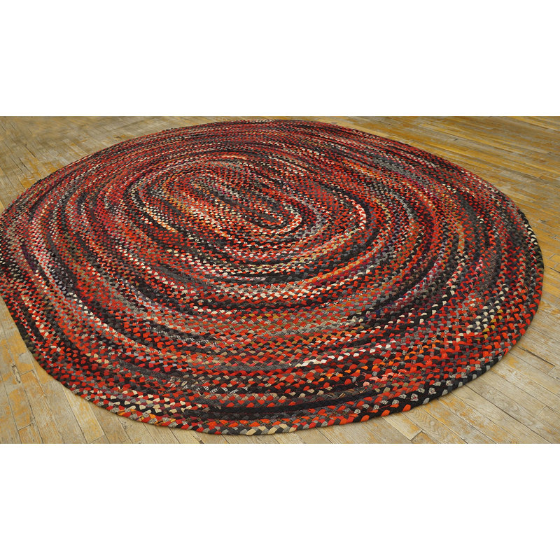 Antique Braided American Allover Multi 1935 Rug